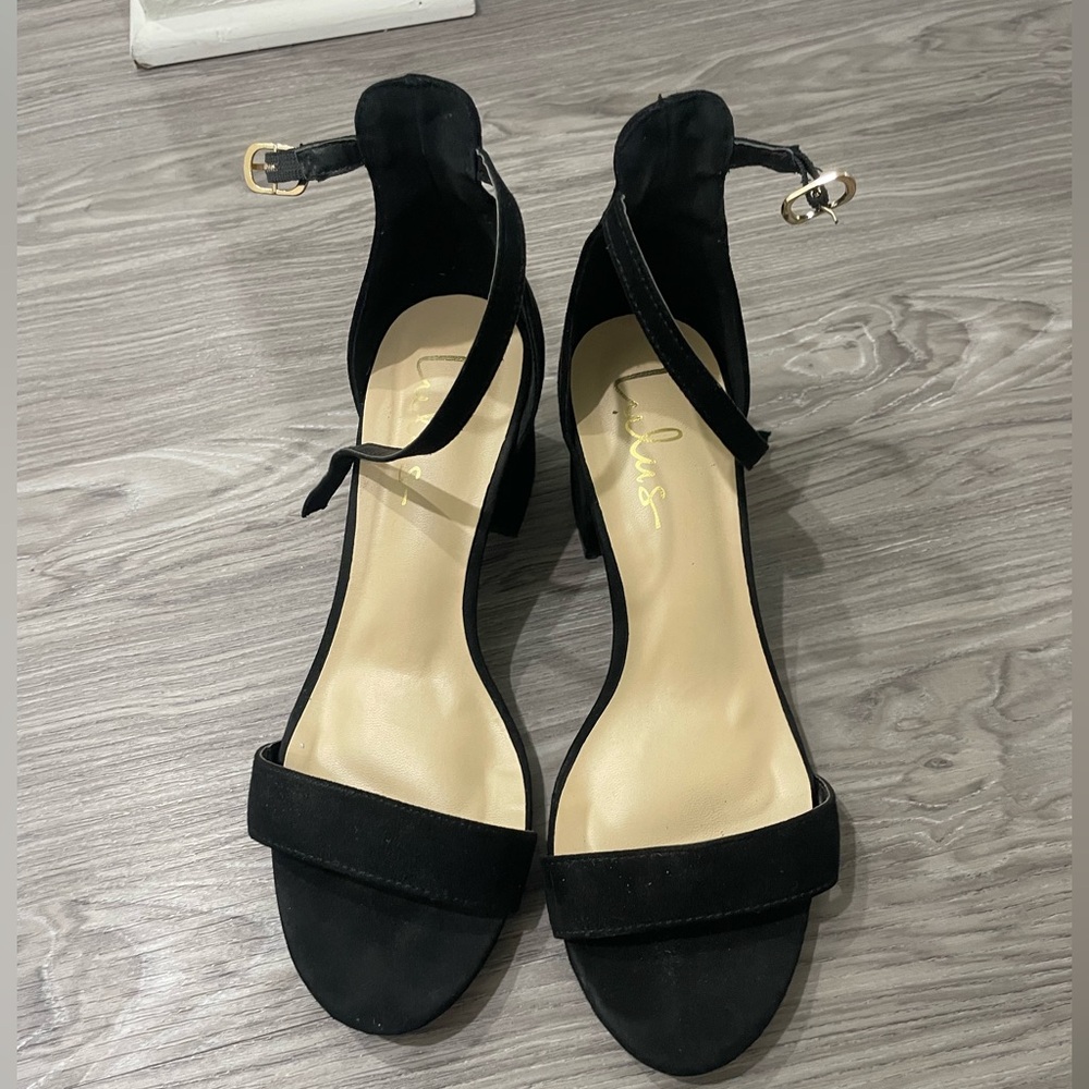 Lulus Black Ankle-Strap Women's heeled Sandals